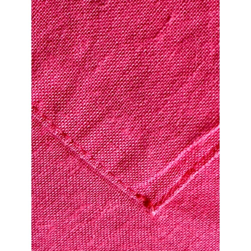 Vintage Pink Button-Up Linen Blend Shirt with Collared Neck & Chest Pockets - Picture 9 of 11